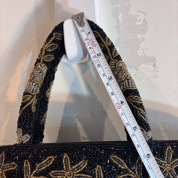 BEADED All Over Handbag Intricate Rise Floral Pattern Bag Purse Unbranded - Picture 5 of 10